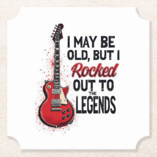 Posavasos De Papel Diseño de nostalgia musical de guitarra de rock cl