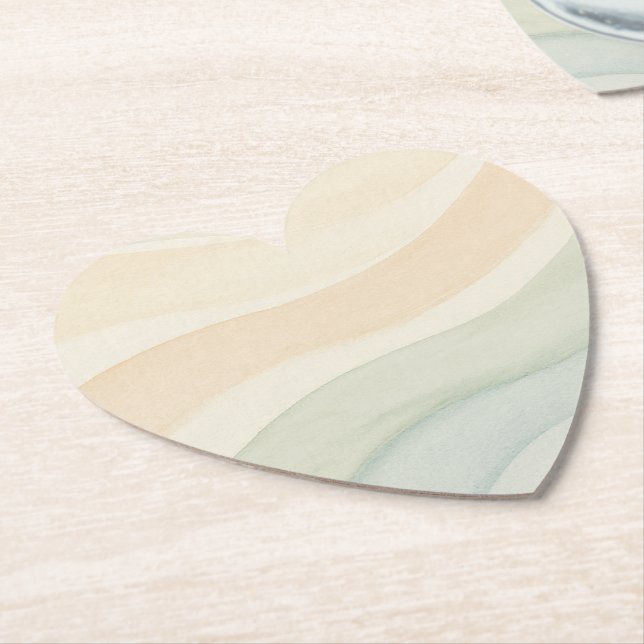 Posavasos De Papel Diseño de Olas Boho (En perspectiva)