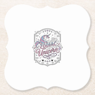 Posavasos De Papel Diseño de regalo Unicornio Zodiaco Unicornio Jugue