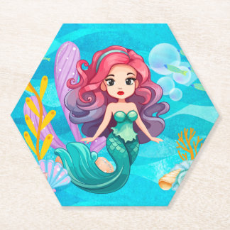 Posavasos De Papel diseño de sirenas místicas