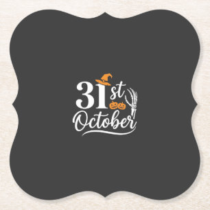 Posavasos De Papel Diseño de sombrero de bruja de calabaza del 31 de 