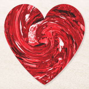 Posavasos De Papel Diseño de Swirl negro rojo blanco