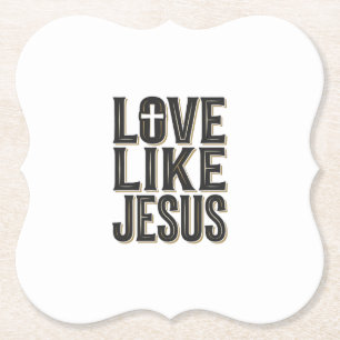 Posavasos De Papel Diseño de tipografía cristiana Ama como Jesús_1