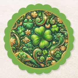 Posavasos De Papel Diseño de trébol del Día de San Patricio 