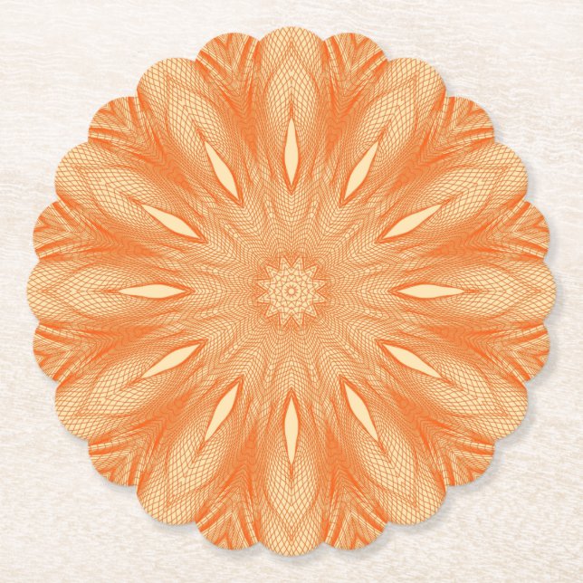 Posavasos De Papel Diseño de tul naranja falso (Anverso)