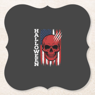 Posavasos De Papel Diseño de vector de bandera de cráneo de Halloween