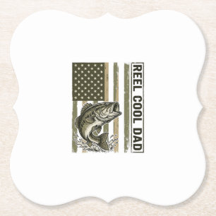 Posavasos De Papel Diseño de vector de bandera de pesca de lubina gen