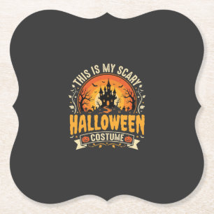 Posavasos De Papel Diseño de vector de disfraz de Halloween aterrador