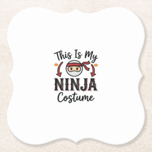 Posavasos De Papel Diseño de vector de disfraz de ninja divertido de