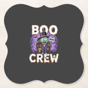 Posavasos De Papel Diseño de vector de familia zombie de Halloween Bo