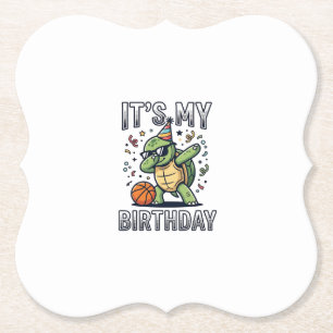 Posavasos De Papel Diseño de vector de fiesta de baloncesto de tortug