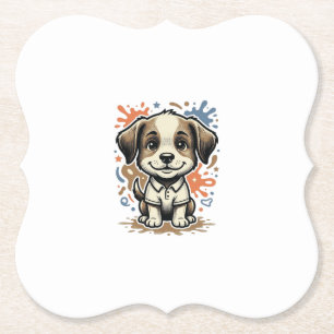 Posavasos De Papel Diseño de vector de grabado de salpicaduras de cac