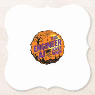 Posavasos De Papel Diseño de vector vintage de ingeniero de Halloween