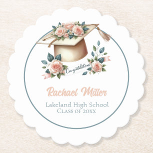 Posavasos De Papel Diseño Elegante de Celebración de Graduación