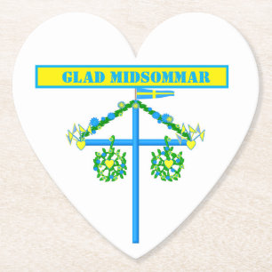 Posavasos De Papel diseño escandinavo,Personalized Glad midsommar