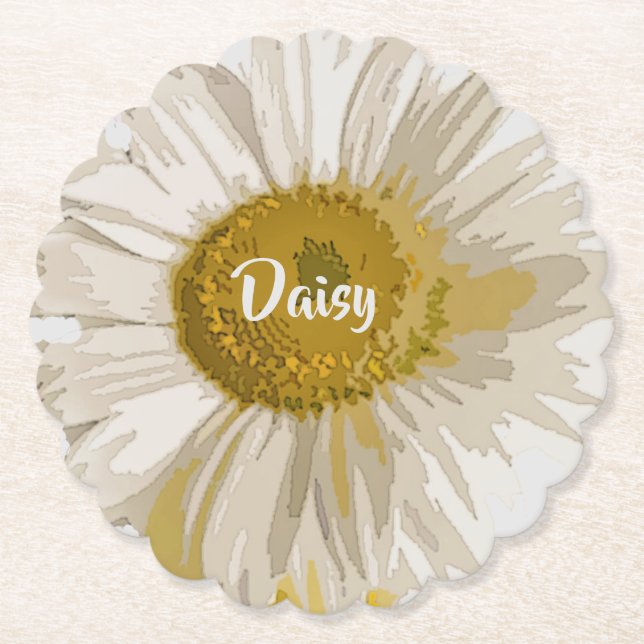 Posavasos De Papel Diseño floral Daisy Flower (Anverso)