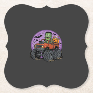 Posavasos De Papel Diseño gráfico de camión monstruo de Frankenstein 
