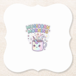 Posavasos De Papel Diseño Gráfico de la Mañana de Mugicorn Unicornio