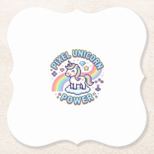 Posavasos De Papel Diseño Gráfico Producto Poder Unicornio Pixel Unic