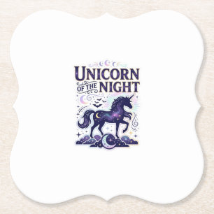 Posavasos De Papel Diseño Gráfico Unicornio de la Noche Zazzle Design