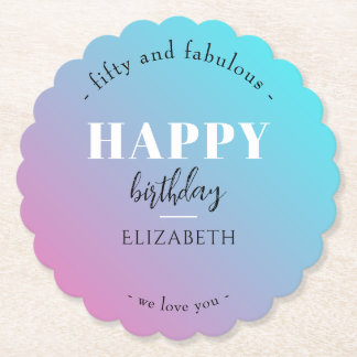 Posavasos De Papel Diseño Minimalista de cumpleaños en colores pastel