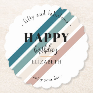 Posavasos De Papel Diseño Minimalista de cumpleaños en colores pastel