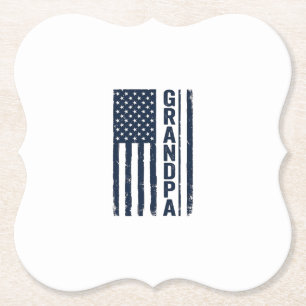 Posavasos De Papel Diseño Patriótico Deteriorado Bandera Americana Ab