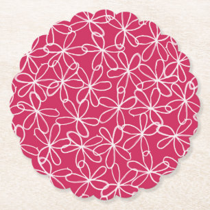 Posavasos De Papel Diseño Rosa Y Blanco