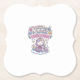 Posavasos De Papel Diseño tipográfico adorable de unicornio de punto 