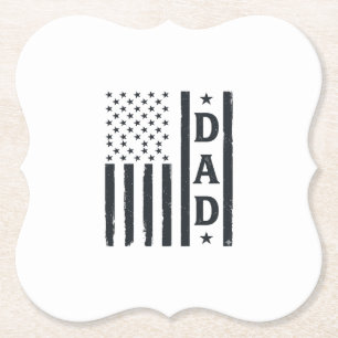 Posavasos De Papel Diseño vectorial de bandera americana de papá vint