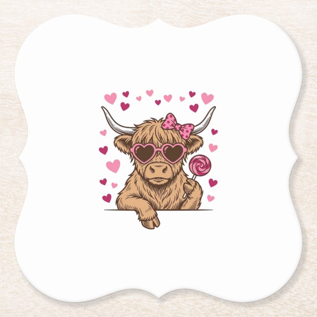Posavasos De Papel Diseño vectorial de gafas de sol de San Valentín d (Anverso)