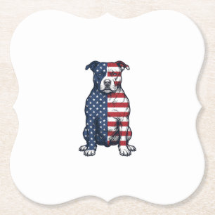 Posavasos De Papel Diseño vectorial de grabado vintage de Pit Bull pa