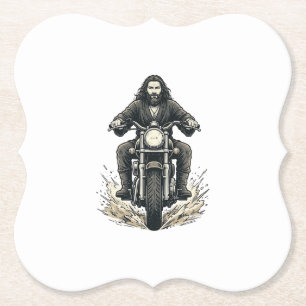 Posavasos De Papel Diseño vectorial de motorista de motocicleta con g