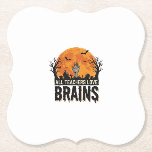 Posavasos De Papel Diseño vectorial vintage de cerebros de profesor d