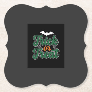 Posavasos De Papel Diseño web de murciélago de Halloween Truco o trat