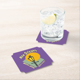 Posavasos De Papel diseños de Bourbon St. de Nueva Orleans