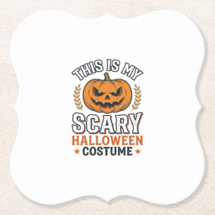 Posavasos De Papel Disfraz de Halloween espantoso Calabaza Diseño vec
