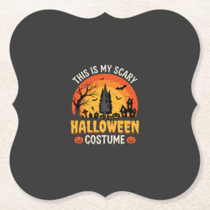 Posavasos De Papel Disfraz espantoso de Halloween diseño vintage de p