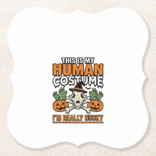 Posavasos De Papel Disfraz Humano Husky Divertido Camiseta Perro Hall