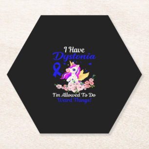 Posavasos De Papel Distonia Awareness Funny Unicorn Familia Sup