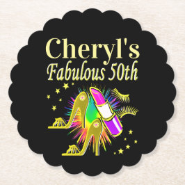 POSAVASOS DE PAPEL DIVA PERSONALIZADO 50 Y FABULOUS