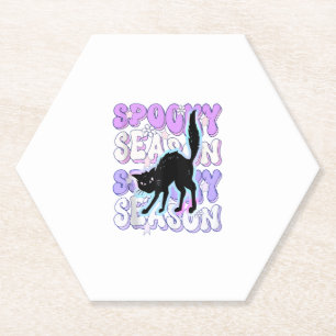 Posavasos De Papel Divertida Saying Spookone Season Halloween Cat Lov