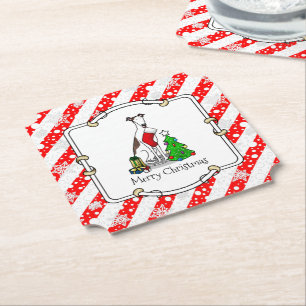Posavasos De Papel Divertido árbol de navidad 2 perro gallo (romano l
