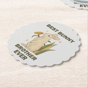 Posavasos De Papel Divertido conejo, mejor hermano conejito, conejito