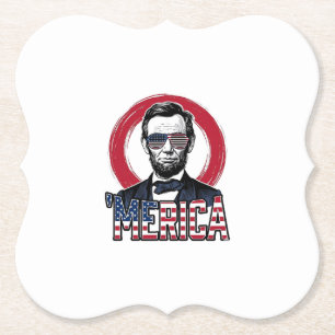 Posavasos De Papel Divertido Merica Patriótico Presidente Antiguo Vec
