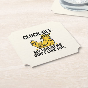 Posavasos De Papel Divertido Minimalista Amante del Pollo Cluk Off Vi