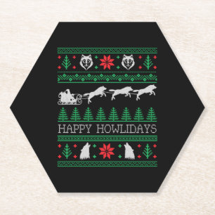 Posavasos De Papel Divertido Wolves Lover Lover Navidades feos Sweate