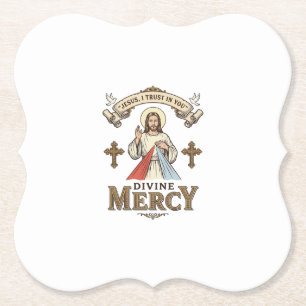 Posavasos De Papel Divina Misericordia Jesús Grabado Vintage Camiseta