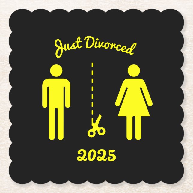 Posavasos De Papel Divorcio gracioso Fiesta solidario (Anverso)