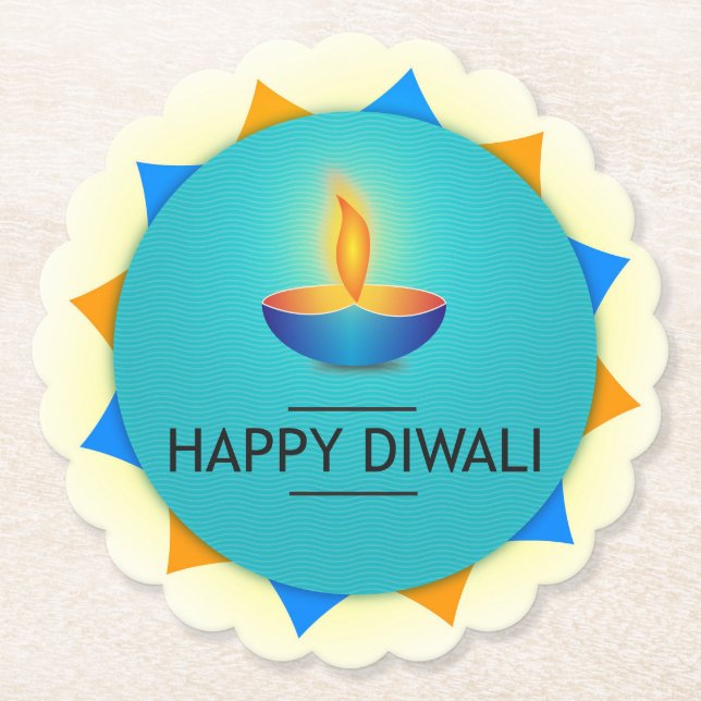 Posavasos De Papel Diwali Diya (Anverso)
